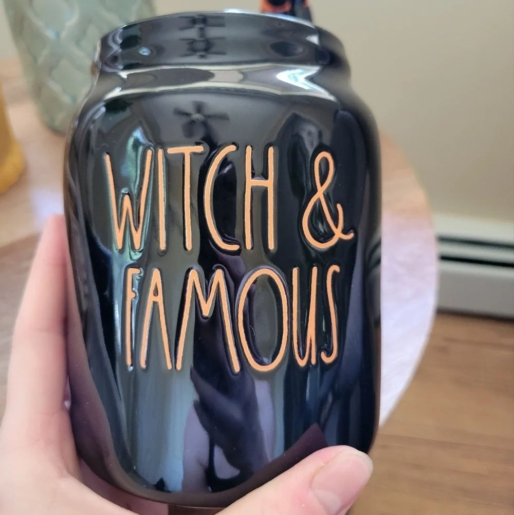 Halloween Decor Rae Dunn WITCH & FAMOUS Baby Canister Halloween 2022